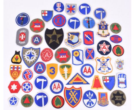 50x American Military Patches, various periods and regiments including 249th Artillery, 11th Army, 1st pattern 19th Army Corp