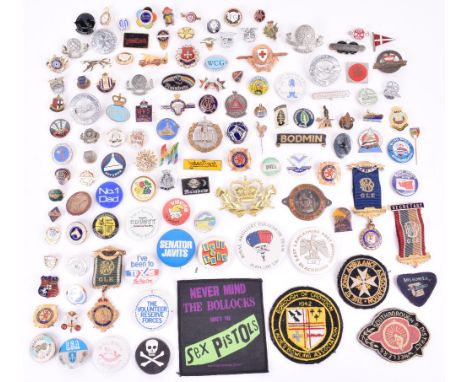 Selection of Badges and Medals, from various clubs, associations, button badges and R.A.O.B medals, one being hallmarked silv