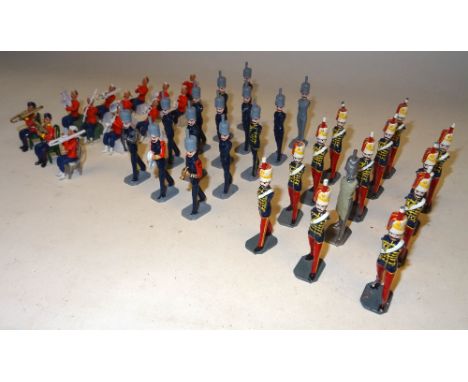 Replica original castings Bandsmen and Medley 11th and other Hussars, seated Infantry with three chairs (Condition Good, thir