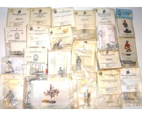 Models and spare parts twenty-four 54mm models and one mounted in original packets by Ensign and others (Condition Mint, some
