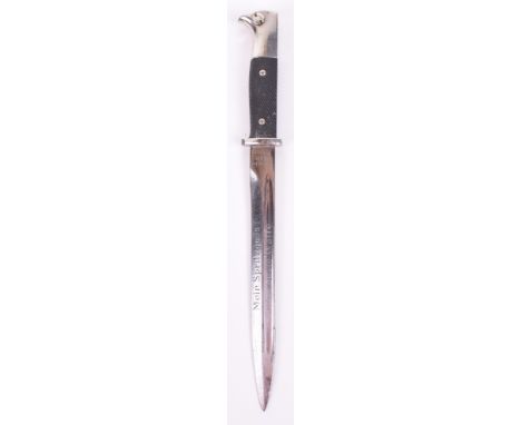 Scarce Third Reich Period Salesman’s Sample Miniature Parade Bayonet, fine quality miniature bayonet with two piece black che