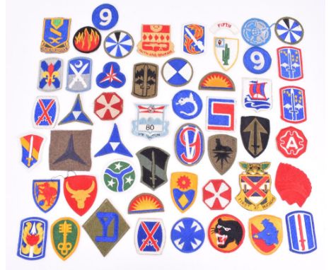50x American Military Uniform Patches, various periods and regiments including 2nd Chemical Mortar battalion, 731st Ordnance 
