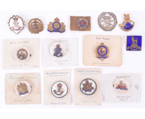 Selection of Sweetheart / Lapel Brooches, mostly just post WW1 era, including Arm Cyclist Corps in sterling silver and mother