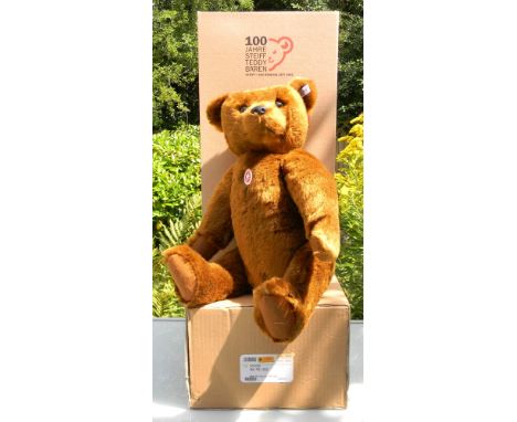 Steiff Limited Edition 404009 Bear PB 1902, Bear 55 PB 1902 reddish brown 55cm, white tag, 02502 of 7000, boxed with certific