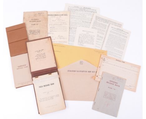 WW2 Paperwork Grouping of Royal West Kent Regiment Interest, including Soldiers Release Book of 14551834 Private W Ruck, vari
