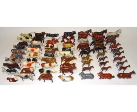 * Britains and other Farm Animals horses, cattle, chicks, ducklings and others (Condition Very Good-Fair, a few Poor, retouch