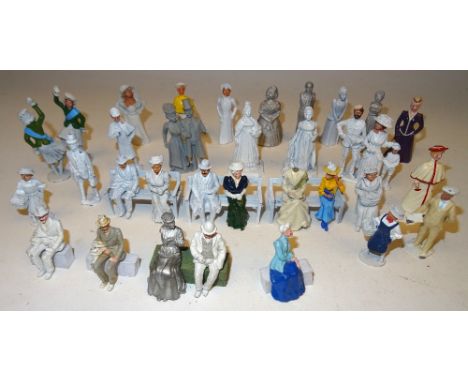 Replica original castings Victorian and Edwardian civilians including Queen Victoria, Sherlock Holmes and Watson etc. with th