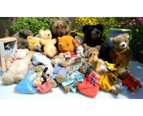 Collection of Bears including Chad Valley and Collectors Bears, selection of 1970s/80s Chad Valley bears, boxed Sammy skates 