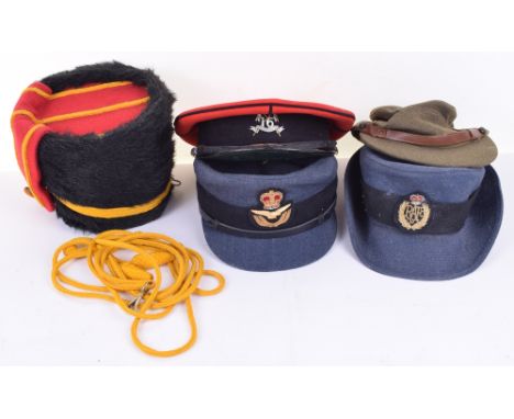 Selection of Military Headdress, including Royal Horse Artillery other ranks busby, 2x WRAF hats with badges, one officers; C