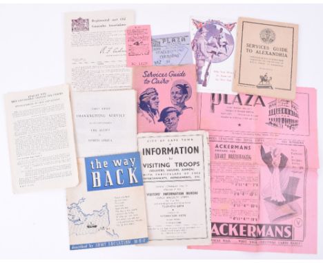 WW2 Ephemera, including printed booklet “First Army Thanksgiving Service for the Victory granted to The Allies in North Afric