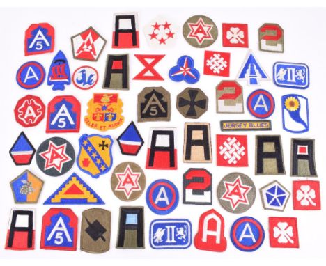 50x American Military Uniform Patches, various periods and regiments including 5th Army, 1st Army, 14th Army, 6th Army, 4th A