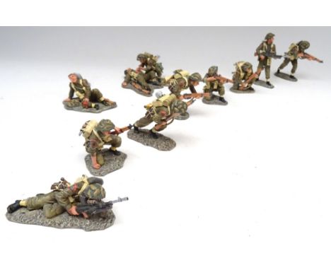 King and Country WWII D-Day 2nd East Yorkshire Regiment DD108 Bren Gun Team, DD109 Medic and Wounded, DD110 Attacking and DD1