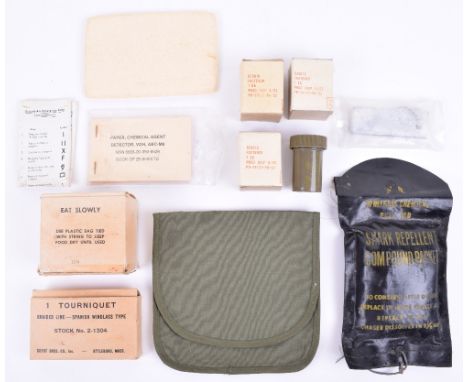 USAF Survival & First Aid Equipment, mostly all still sealed and un-used. Including one man one day food ration. 