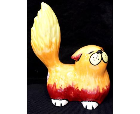 Lorna Bailey USA cat, Marmalade, H: 18 cm. P&P Group 2 (£18+VAT for the first lot and £3+VAT for subsequent lots)Condition Re