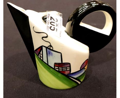 Lorna Bailey Concord teapot in the Deco House pattern, H: 16 cm. P&P Group 2 (£18+VAT for the first lot and £3+VAT for subseq