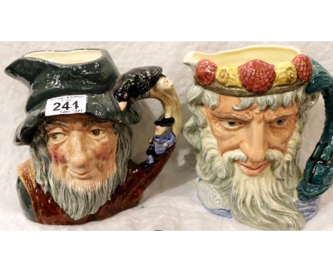 Two Royal Doulton character jugs Neptune and Rip Van Winkle. P&amp;P Group 2 (£18+VAT for the first lot and £3+VAT for subseq