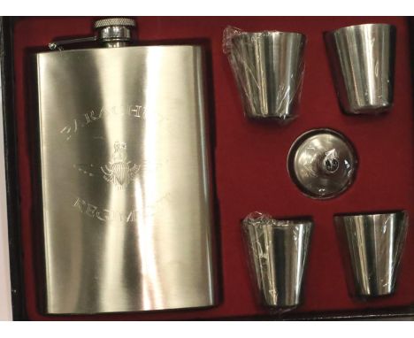 New boxed hip flask with Parachute Regiment logo. P&amp;P Group 1 (£14+VAT for the first lot and £1+VAT for subsequent lots) 