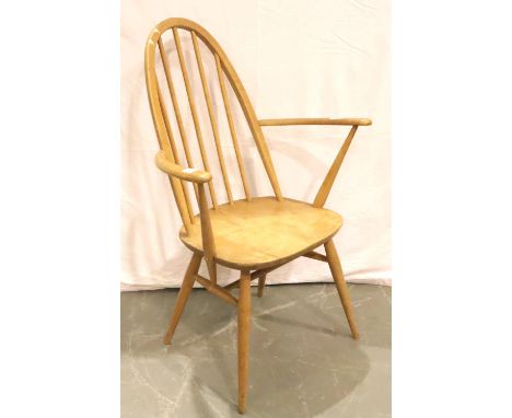 Mid 20th Century Ercol light elm elbow chair. Not available for in-house P&amp;P, contact Paul O'Hea at Mailboxes on 01925 65