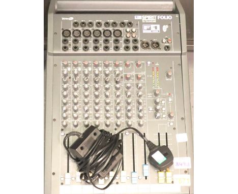 Spirit Folio F1 mixing desk with power supply, working at lotting. Not available for in-house P&amp;P, contact Paul O'Hea at 