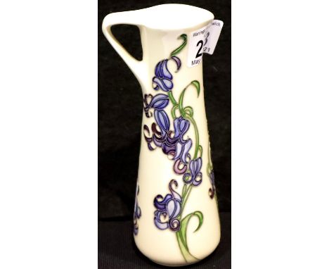 Moorcroft jug in the Bluebell Harmony pattern, H: 19 cm. P&P Group 2 (£18+VAT for the first lot and £3+VAT for subsequent lot