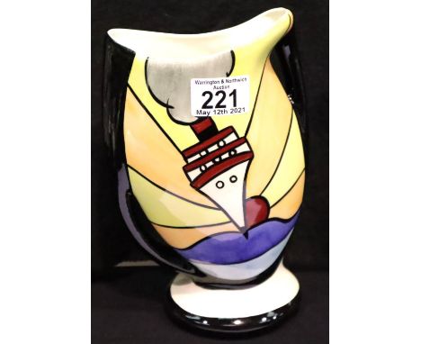 Lorna Bailey twin handled vase in the Cruise pattern, H: 23 cm. P&P Group 2 (£18+VAT for the first lot and £3+VAT for subsequ