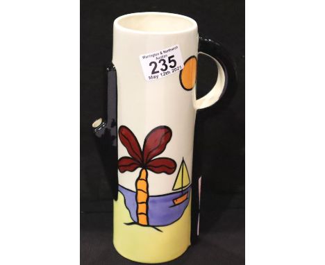 Lorna Bailey tall jug in the Tropicana pattern, H: 24 cm. P&P Group 2 (£18+VAT for the first lot and £3+VAT for subsequent lo