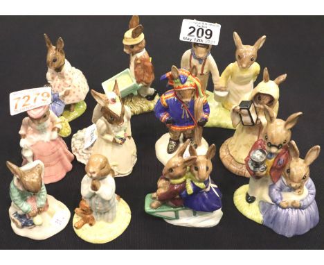 Eleven Royal Doulton Bunnykins animal figurines including Jack &amp; Jill. P&amp;P Group 3 (£25+VAT for the first lot and £5+