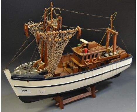 A model of a Fishing Trawler, 44cm wide