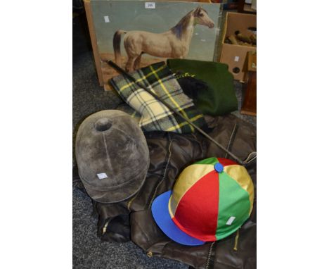 Equestrian Interest - a Charles Owen Showjumper XP helmet, size 59; another Champion Professional Jockey Skull Cap, size 54/5