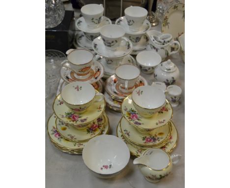 An Edwardian Bell China part tea service c. 1905; a Cauldon part tea service c. 1930 etc