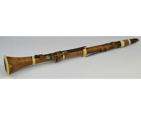 A 19th century Goulding & Co London boxwood and ivory clarinet,  59cm high