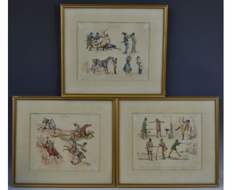 Henry Alken, after, Symptoms, a set of five, comical hunting print, 20cm x 26cm
