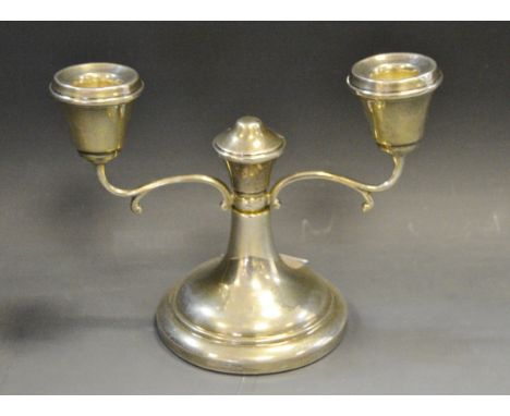 An Elizabeth II silver two-light candelabrum, Birmingham 1971