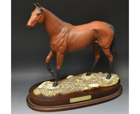 A Royal Doulton Connoisseur model,  Red Rum, wooden plinth, limited edition 328/7,500