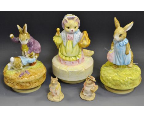 Schmid - a Beatrix Potter musical model of Benjamin Bunny and Peter Rabbit;  another, Mrs Flopsy Bunny;  Mrs Ribby; Bramley H