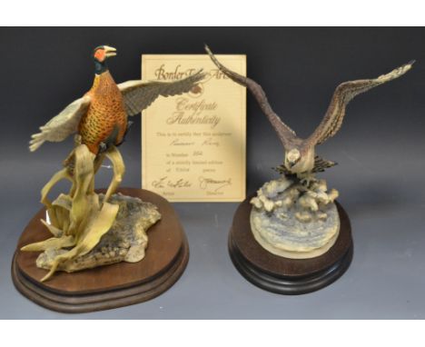 A Border Fine Art model, Pheasant Rising, designed by Falco, limited edition 382/850, certificate;  another, Osprey, designed