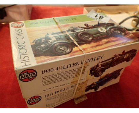 Airfix 1/32 Scale 2x Historic Cars Series Model Kits inc 1930 4 1/2 Litre Bentley &amp; 1911 Rolls Royce Both Boxed