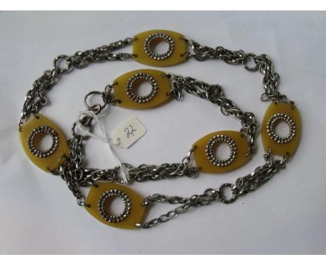 An unusual celluloid panel necklace     