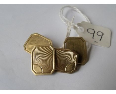Pair og engine turned 9ct cufflinks 4.7g    