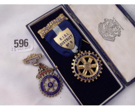Two Rotary silver gilt medals Lon – Birm     