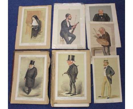 Vanity Fair Lithographs.&nbsp;&nbsp;Defective folio album containing c.100 portrait caricature lithographs, Statesmen, Men of