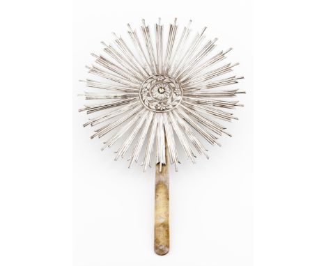 A large radiant haloSilver, 18th centuryCentral decoration of engraved floral circles and light raysUnmarked in compliance wi