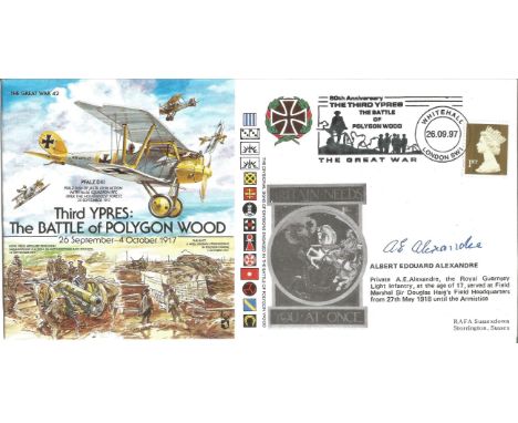 Great War Cover Third Ypres The Battle of Polygon Wood 26 September-4 October 1917 PRINTED autograph Albert Edouard Alexandre