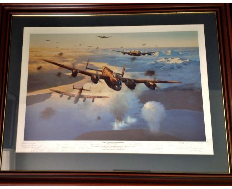 Tirpitz World War Two 25x33 framed print titled Tirpitz a Mission Accomplished by the artist Mark Postlethwaite signed in pen