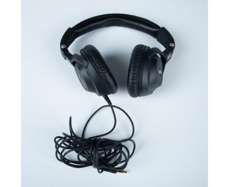 Great pair of sounding and looking over the ear headphones. Each padded speaker measures 3.5"L x 3"W. Original soft case meas