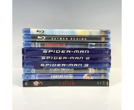 Lot includes Superman Returns, Batman Begins, Daredevil, Spiderman 1, Spiderman 2, Spiderman 3, X-Men Origins Wolverine, Fant