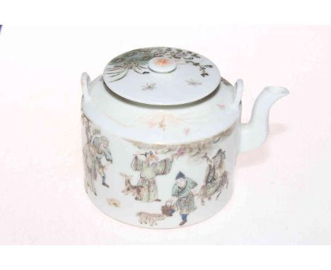 Chinese teapot with figure decoration.