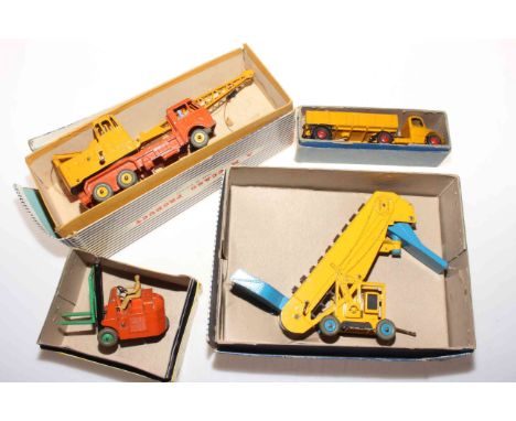 Four boxed Dinky and Dinky Supertoys including Elevator truck, Fork Lift truck, Bedford lorry and lorry mounted crane.