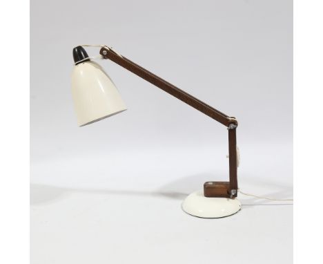 A 1960s' Mac lamp, for Conran Shop with brown wooden stem, height 58cm.&nbsp;Small paint chips and small area of light overpa