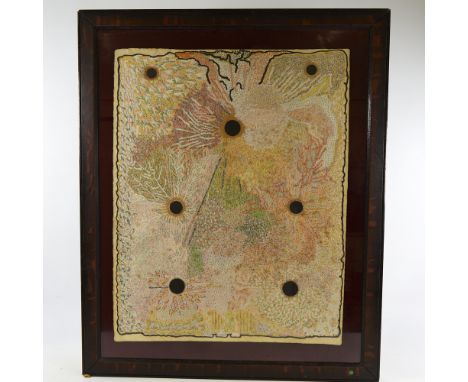 DOUGLAS EARLE, BRITISH, "Veiled Manuscript", mixed media study on paper, signed verso, 57cm x 45cm, framed.In original frame,